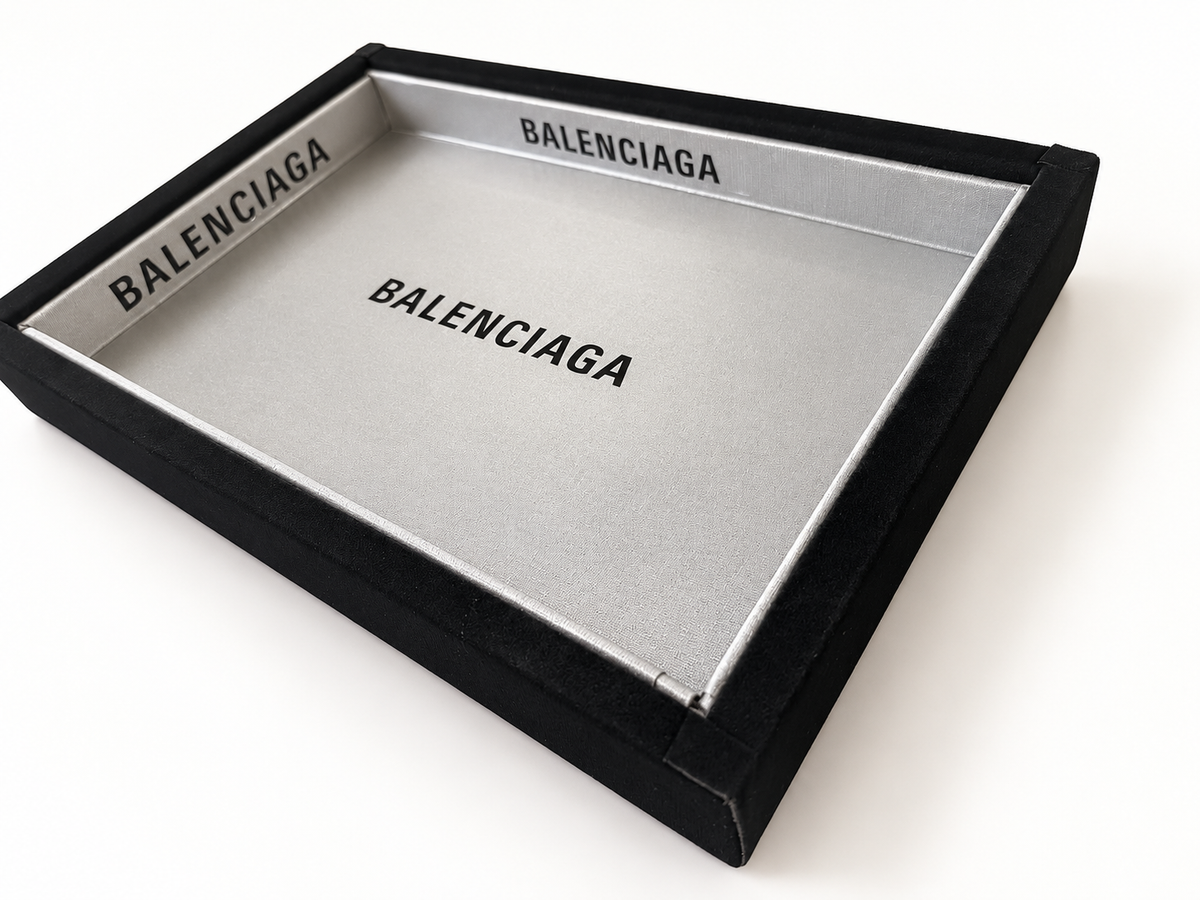 Black & Silver Upcycled Catchall Tray | Handcrafted Decorative Tray