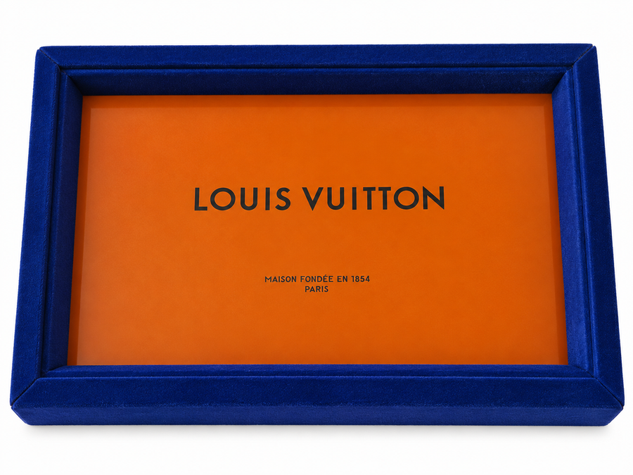 Royal Blue Velvet & Orange Upcycled Decorative Tray
