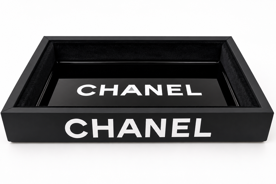 Black Velvet Upcycled Decorative Tray