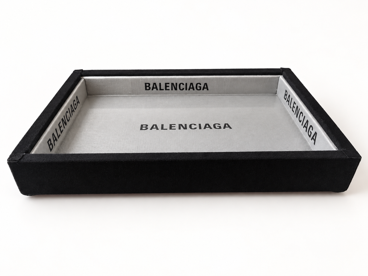 Black & Silver Upcycled Catchall Tray | Handcrafted Decorative Tray