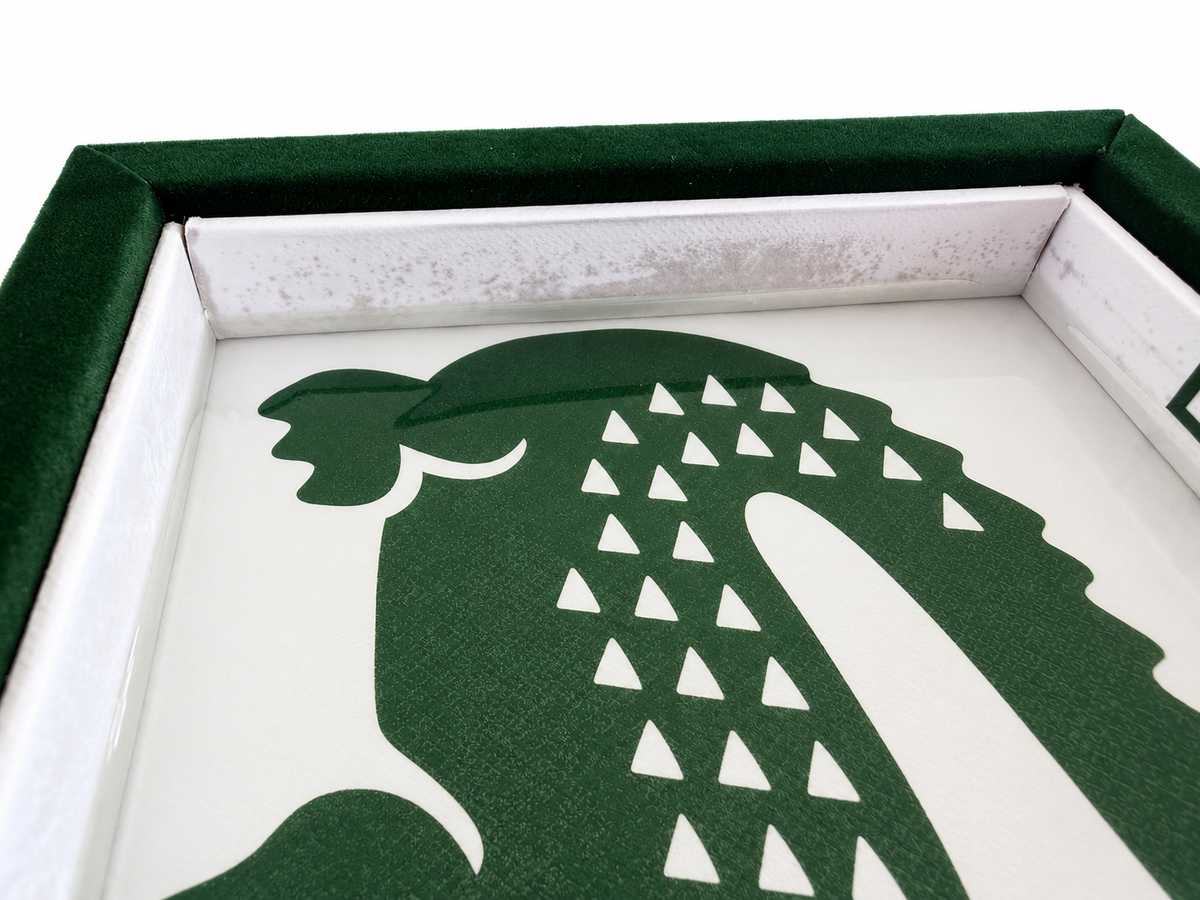 Green Velvet Crocodile Catchall Tray | Discounted Handmade Piece