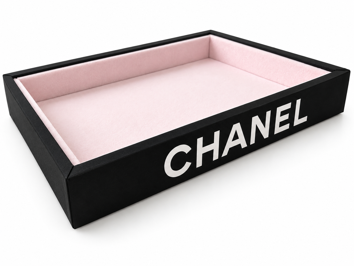 Black & Blush Pink Velvet Decorative Catchall Tray | Handmade Upcycled Luxury Packaging