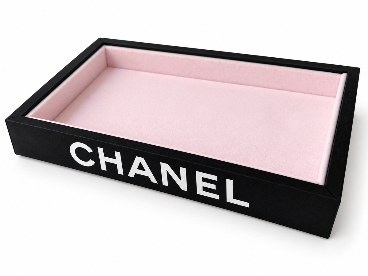 Black & Blush Pink Velvet Decorative Catchall Tray | Handmade Upcycled Luxury Packaging